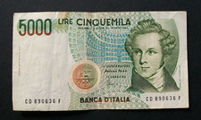 5000 lire  Vincenzo Bellini  Repubblica Italiana  lettera D 1996