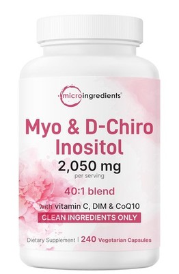 Myo Inositol D-Chiro Inositol 2050mg 240 Capsules Vitamin C Folate Hormone