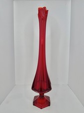 HTF Vintage MCM Viking Glass 23.25  Ruby Swun...