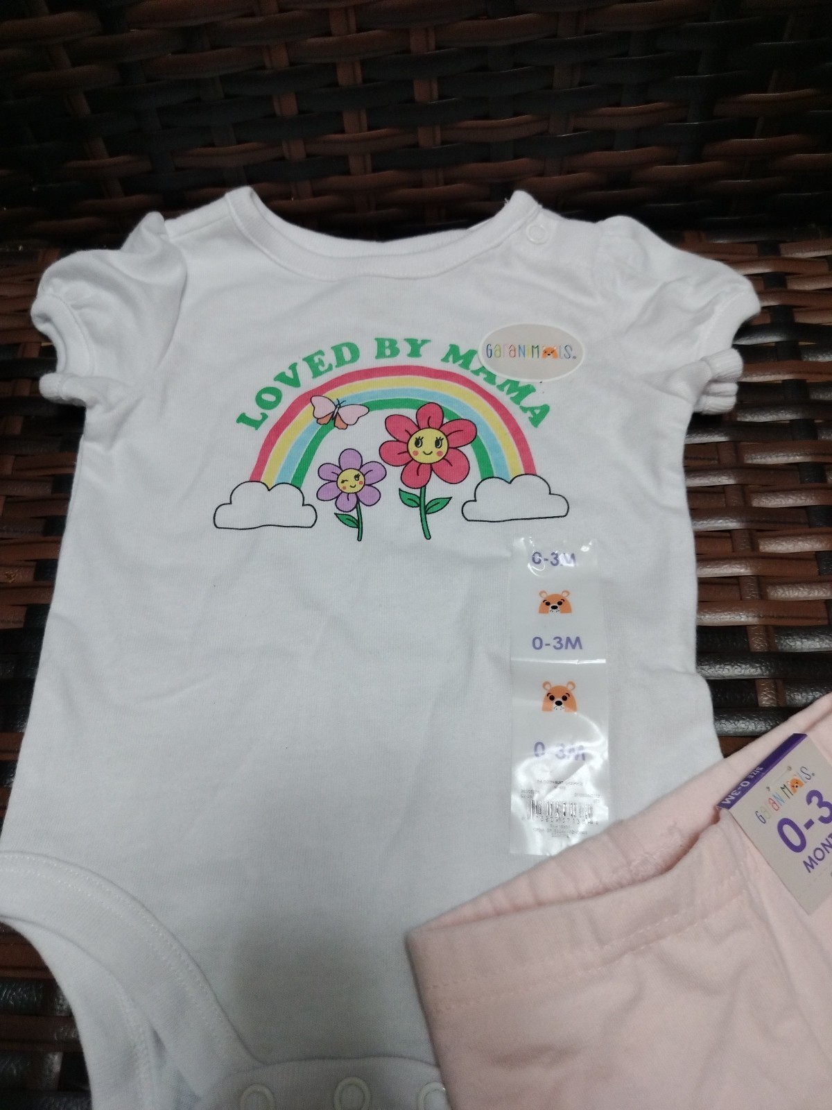 Garanimals Infant Baby Girl 0-3 Months 2 P Summer Set Loved My Mama Mother's Day