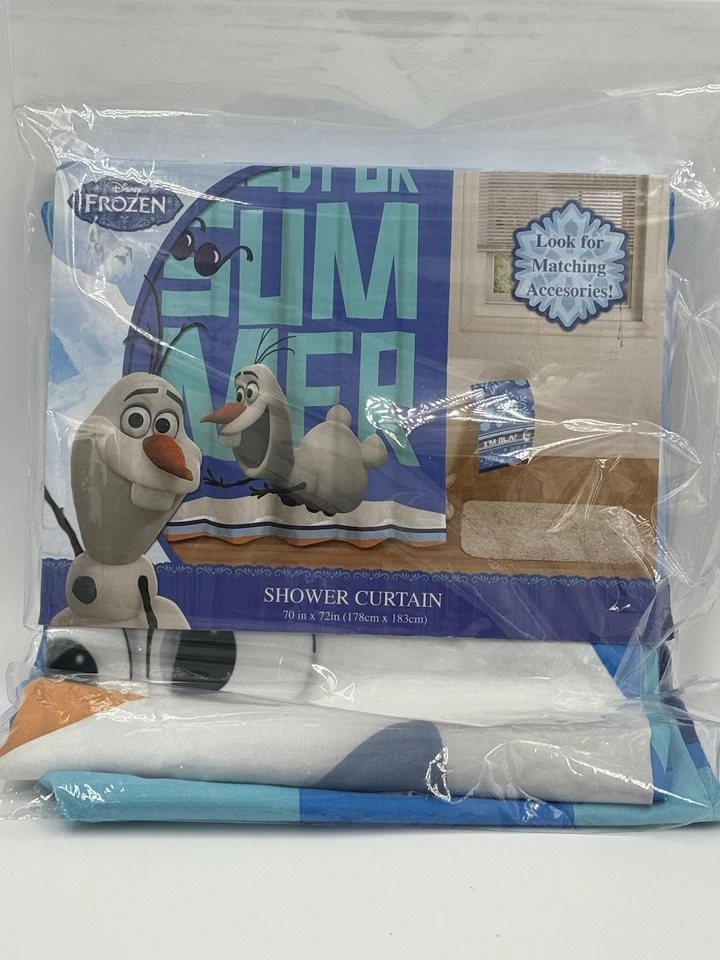Disney Frozen Olaf Cortina de Ducha 70x72 Salvaje para Decoración de Baño de Verano NUEVO Foto 2 de 4