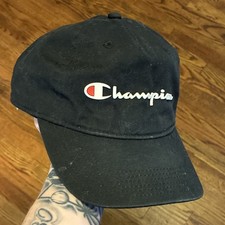 Champion Black Logo Adjustable Baseball Cap H...