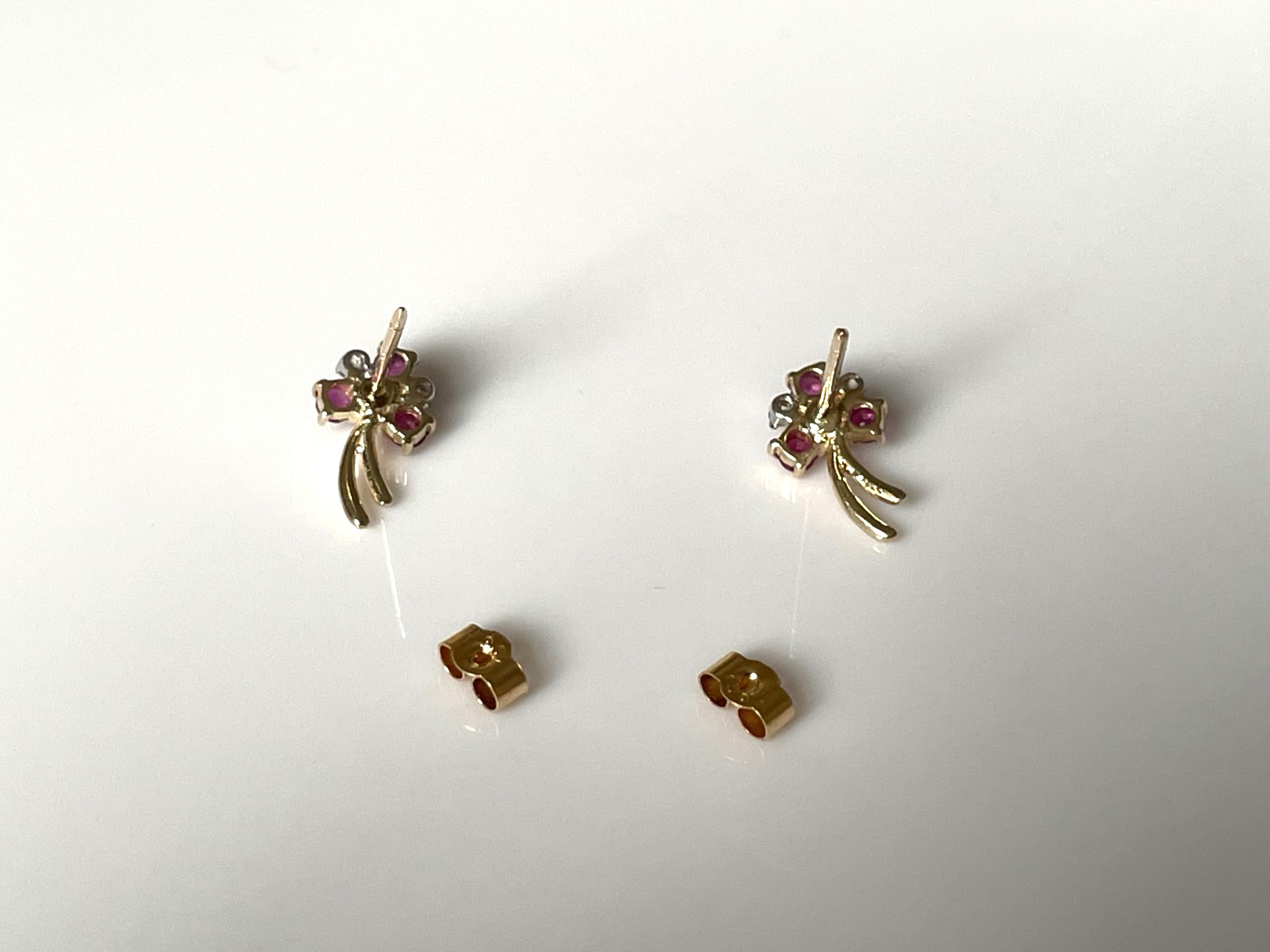 Ruby and Diamond Earrings 9ct Gold Ruby Diamond S… - image 7
