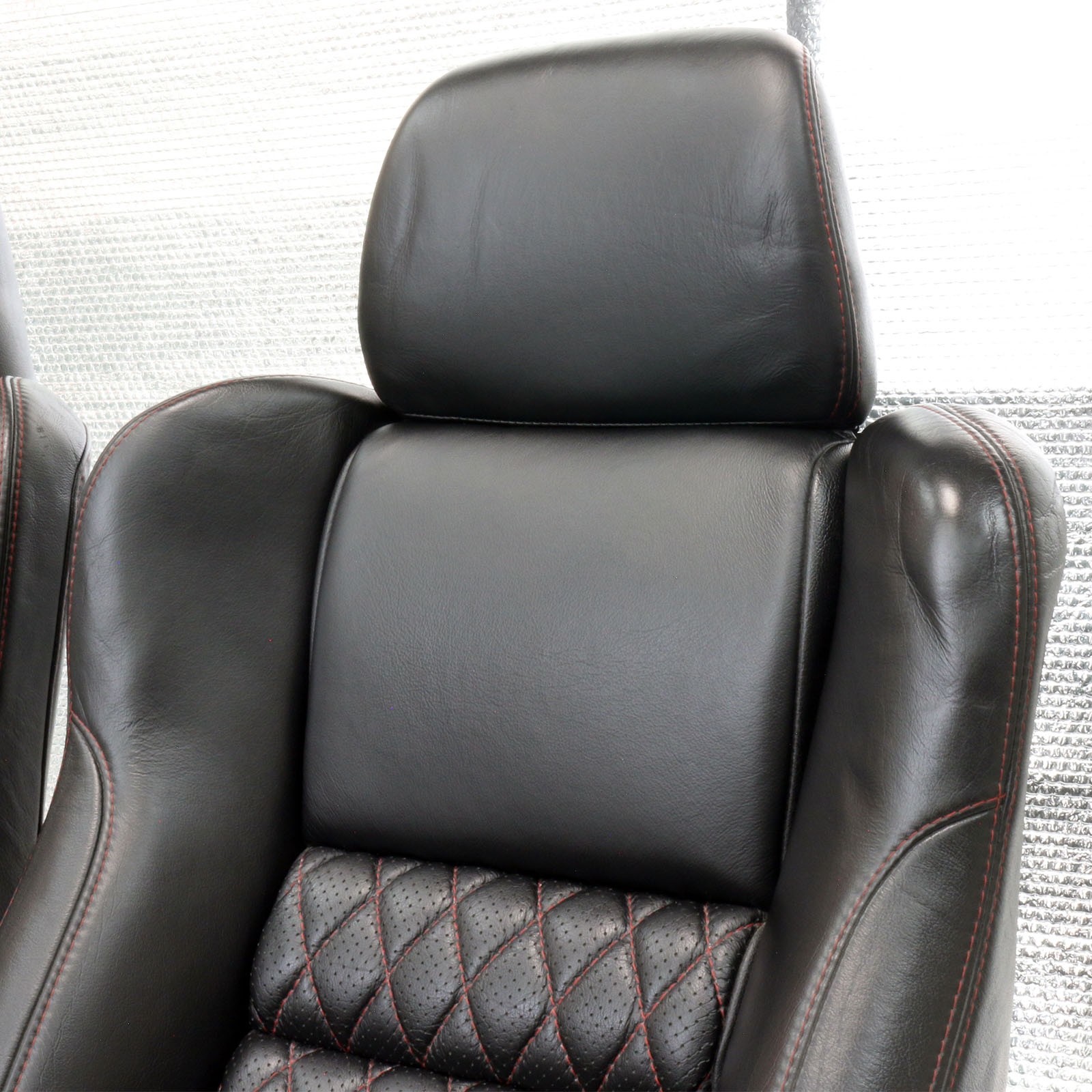Acura NSX 1991-2005 OEM Seats Perforated Black Red Diamond Stitching