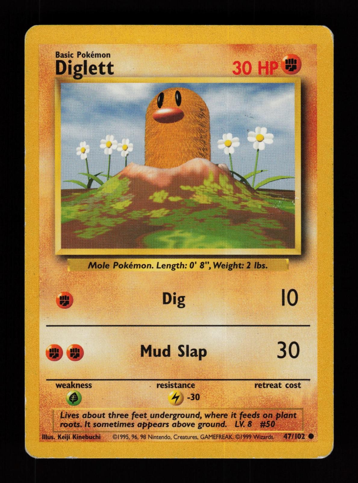Diglett 47/102 Common Base Set Unlimited Pokemon Cards