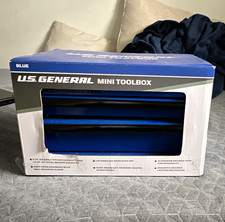 U.s. General 72436 Mini 2-drawer Steel Tool Box Handle Magnetic Lock Blue