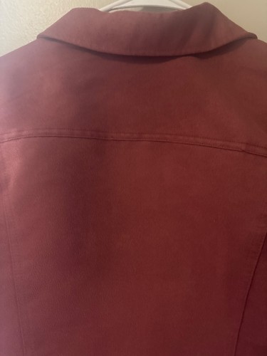 Lemon Grass Damen Vegane Wildleder Jacke Gr. M Western Boho Rost Button Down - Bild 8 von 10