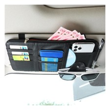 Augeny Car Sun Visor Organizer Leather Personal Belonging Storage Black Augeny Car Sun Visor Organizer Leather Personal Belonging Storage Black