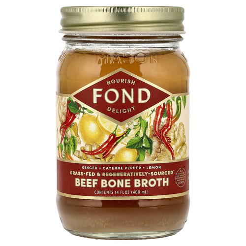 Beef Bone Broth, Ginger & Cayenne, 14 fl oz (400 ml)