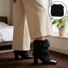 Warm Furry Boot Covers Leg Warmers Women Cold Weather Faux Plush