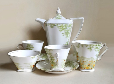 Engl. Kaffeeservice ''Daisyfield'', Standard China, fine Bone China, Art-Deco 1930
