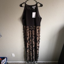 Belle Badgley Mischka Long Black Lace Dress 14