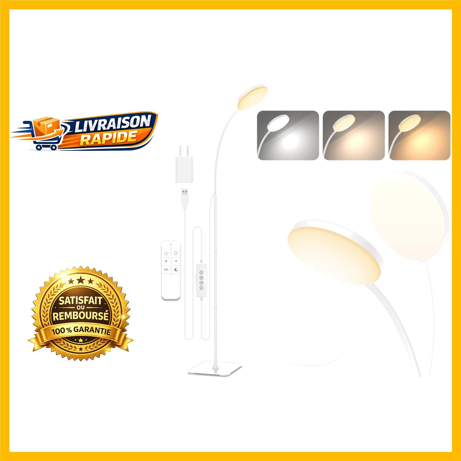 Lampadaire LED minimaliste : finie la fatigue oculaire grâce à l'éclairage ajustable