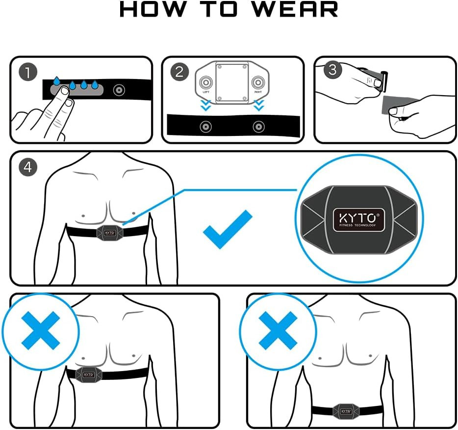 Heart Rate Monitor Chest Strap, ANT+/ Bluetooth, Compatible with iOS/Android APP