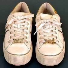 Juicy Couture Y2K Platform Sneakers White Gold Women 6.5 Chunky