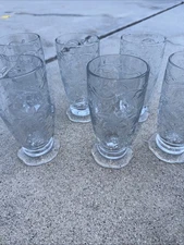 Princess House Fantasia Footed Ice Tea Glasses  6” BSet Of 6- Rare Style #949