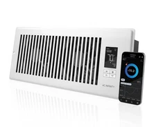 AIRTAP T4 White, Quiet Register Booster Fan, Heating / Cooling 4 x 12” Register