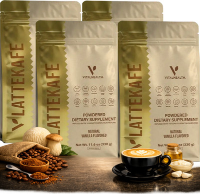 VITAL HEALTH LATTEKAFFE COFFEE 11.6 OZ | LIMITED 4PACK AND FREE SHIPPING DEAL !!