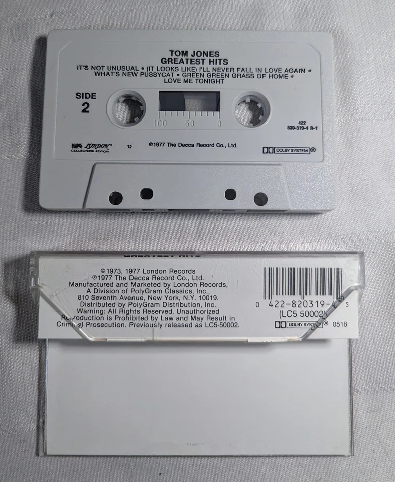 Tom Jones - Greatest Hits - Cassette - 1977 - London Records - 820 319-4 R-1 - Image 2 of 3