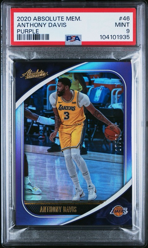 17/25 Anthony Davis 2020-21 Absolute Memorabilia Purple Lakers PSA 9!!