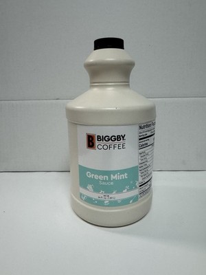 BIGGBY COFFEE GREEN MINT THICK SAUCE SYRUP FRESH 64 FL OZ UNOPENED FRESH NEW