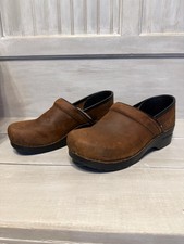 Dansko Professional Clogs Brown Leather Mules Work Shoes Womens 40 US 9