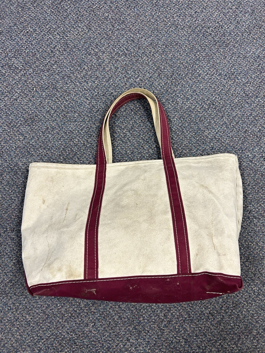Vintage LL Bean Boat and Tote 90s Canvas Bag Large Size Freeport 