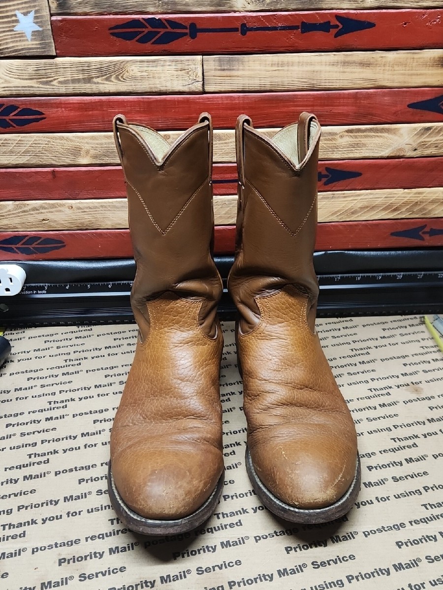 Justin Men's US sz 9B Brown Leather Mid-Calf Western Boots
