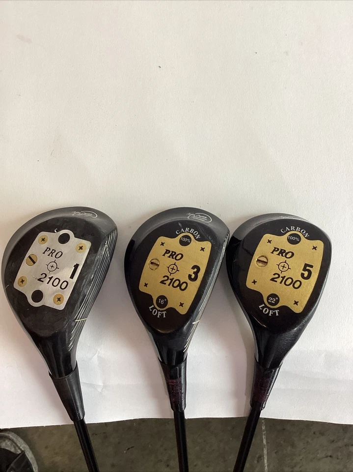 Golfsmith Pro 2100 Carbon Fairway Woods Set Driver-3-5 Regular Graphite Shafts - Image 2 of 4