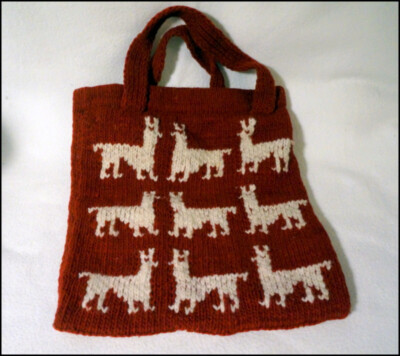 Harumi Momota Peruvian Alpaca Wool Red Hand Bag Inner Pocket 11 X 12 in #RA878