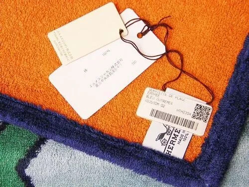 Hermes Paris Beach Bath Towel Blanket Mat Horse Blue Orange Cotton