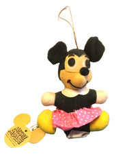 Vintage Disney 1970  s 5.5" Minnie Mouse Plush Stock  0223-9048 - With Tags