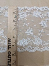 Off-white flat lace 8 1/3 yards Length- Exquisite Double Edged Scalloped Lace