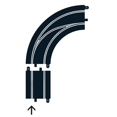 Scalextric Digital Lane Change Curve Out to In Right Hand 90° C7008