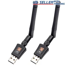 2pcs 600Mbps 802.11ac USB Wifi Dongle with Antenna Dual Band 2.4/5GHz PC Adapter