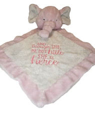 Baby Ganz Elephant Lovey Security Blanket Embroidery Pink Elephant Plush