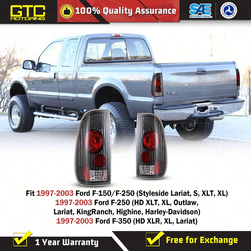 Tail Lights For 9703 Ford F150 F250 F350 Super Duty Styleside Black