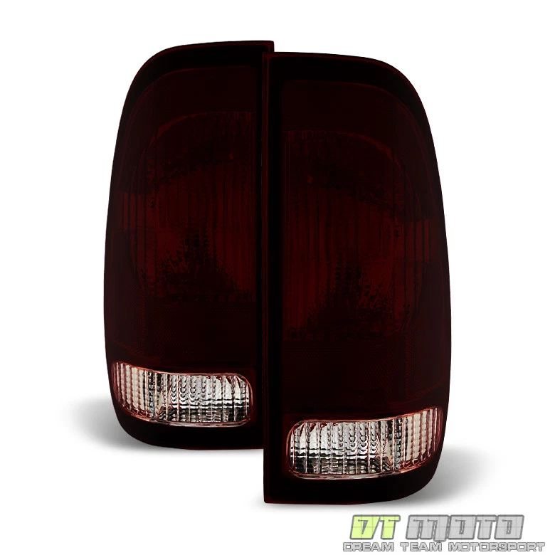 1997-2003 Ford F150 99-07 F250 F350 SuperDuty Red Smoke Tail Lights Brake Lamps - Image 2 of 4