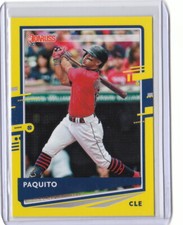 2020 Donruss Yellow Variation Parallel #148 Francisco Lindor - Cleveland Indians
