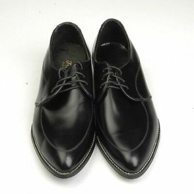 8 Mens Vintage 1960s 60s Black Leather Oxford Lace Up Slim Shoes 