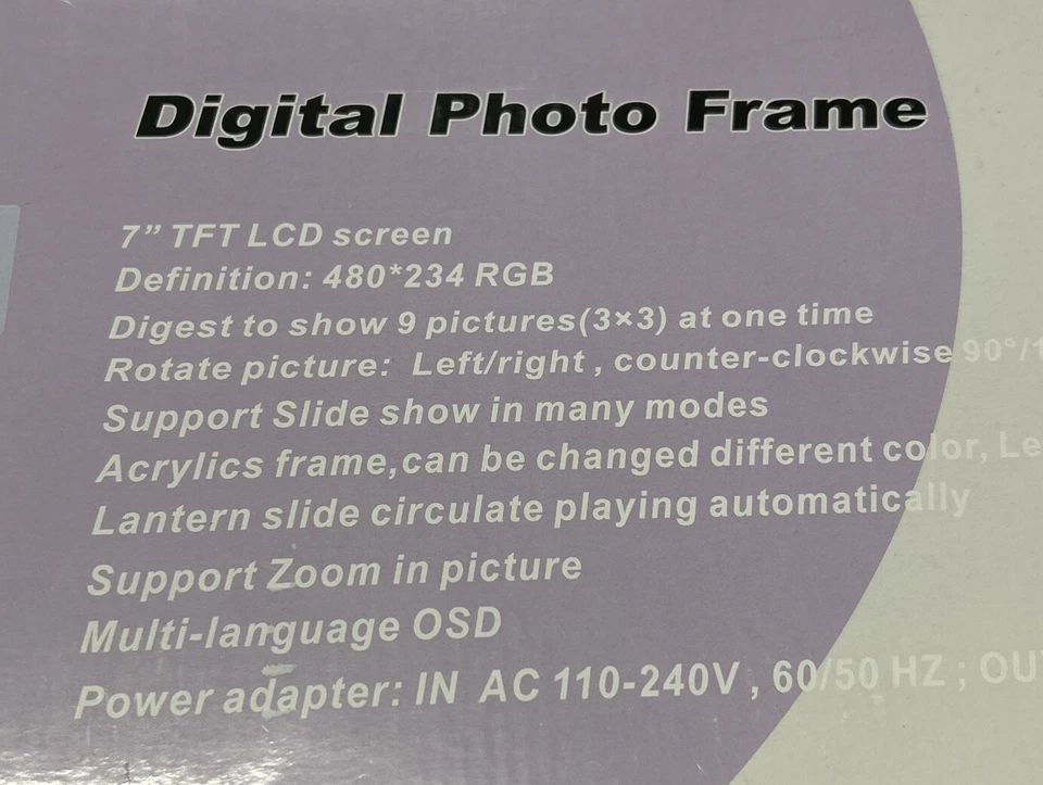 Granja fotográfica digital Lilly Comfortis de 7 pulgadas 16:9 TFT LCD pantalla nueva en caja Foto 4 de 4