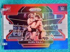2022 Panini Prizm WWE Guru Raaj RC Rookie Red White & Blue Prizm NXT 2.0