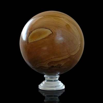 Hartsteinkugel Herbstjaspis Halbedelstein + Basis Hard Stone Sphere D.12cm