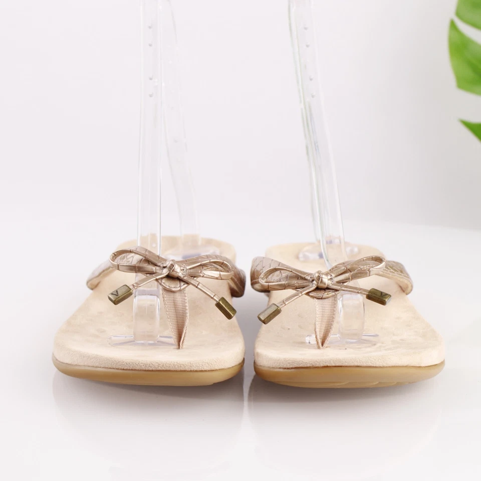 Vionic Womens Bella Sandal Size 10 Rose Gold Thong Arch Support Toe Post Slide - Imagem 2 de 4