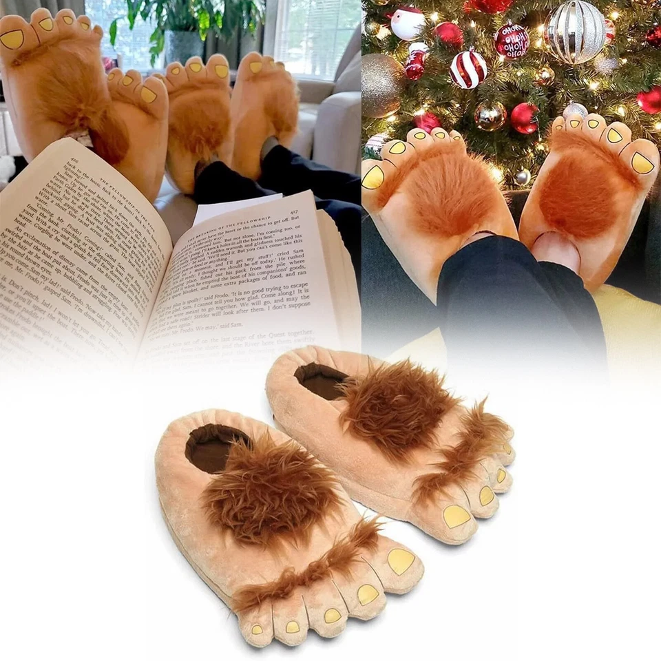 Novedad Divertidas Zapatillas A Juego Tallas Familiares Sus Peludos Monstruo Comedia Pies Foto 3 de 4