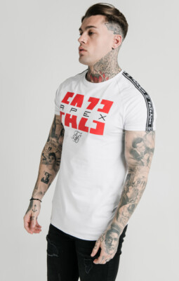 SikSilk x FaZe Apex Herren Sport-T-Shirt weiß elastische Bündchen XXS