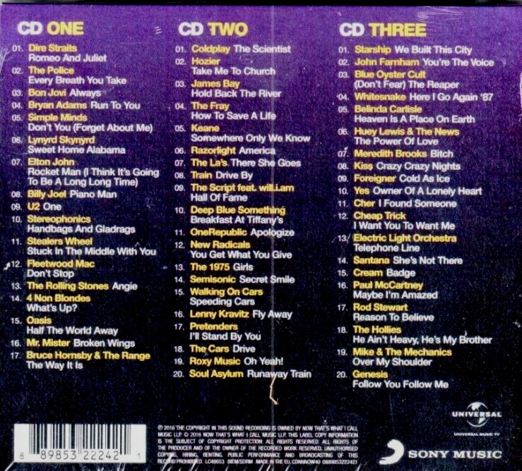 Now That's What I Call Music Rock Ballads NEW SEALED 3xCD - Picture 2 of 2