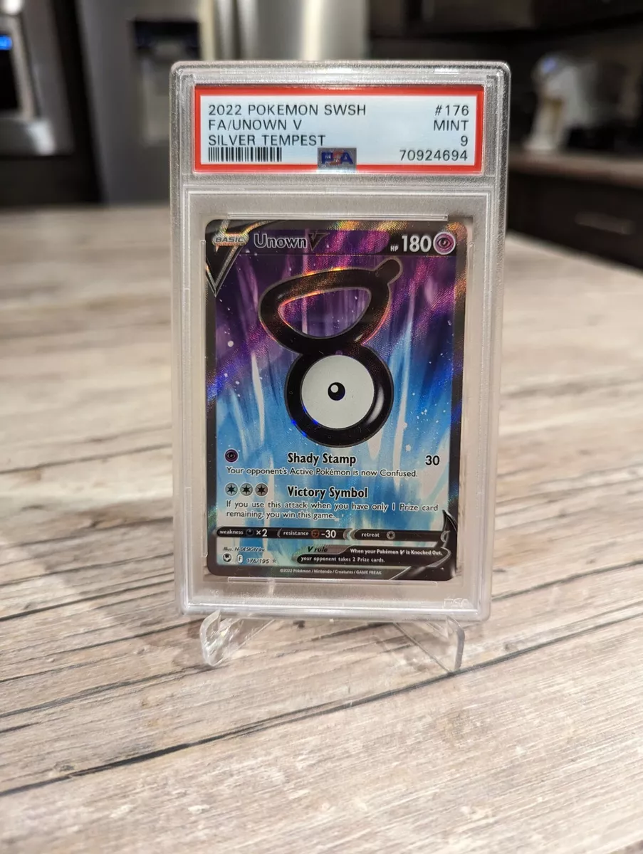 2022 Pokemon Full Art Unown V Silver Tempest PSA 9