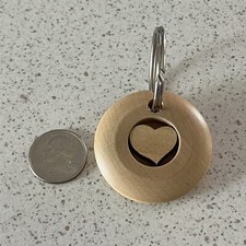 Light Wood Heart Love Keychain Key Ring 47631