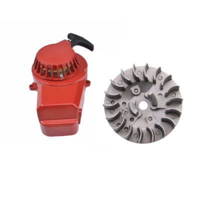 PULL START & FLYWHEEL for 49CC 50cc 2 STROKE ENGINE POCKET BIKE DIRT ATV 